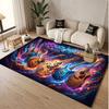 Music Guitar Theme Soft Crystal Velvet Rug Custom Name & Text Print Non Slip Floor Rug for Bedroom Living Room