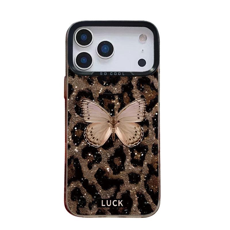Leopard print butterfly for apple 16promax trend 14 mobile phone case iphone1715pro13 fashion