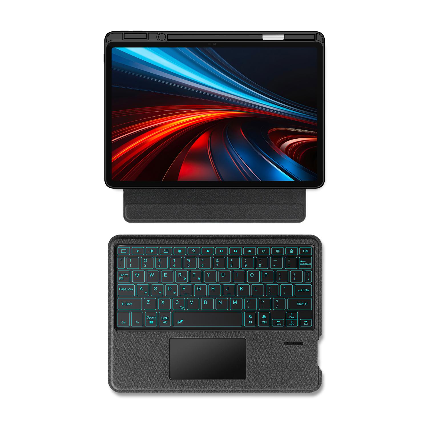 

For Honor Pad GT Leather Case+Bluetooth-Compatible Keyboard with Backlight Trackpad A