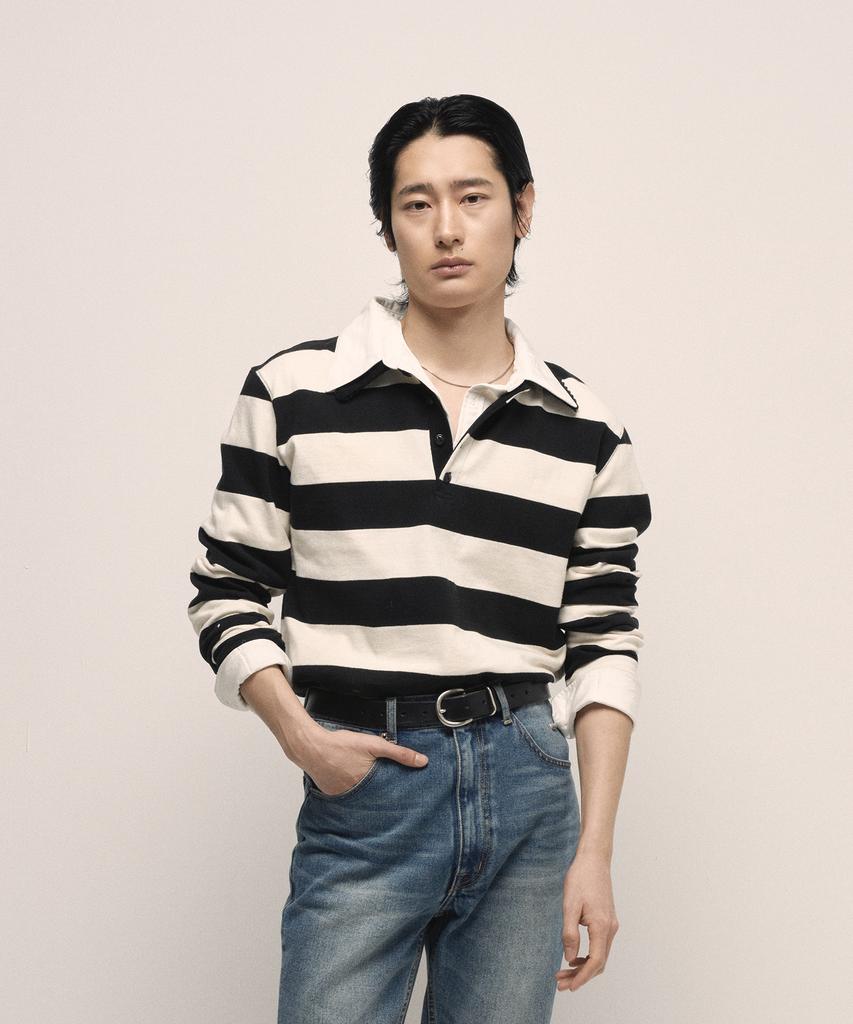MURRA Salon Striped Rugby Shirt _ Black