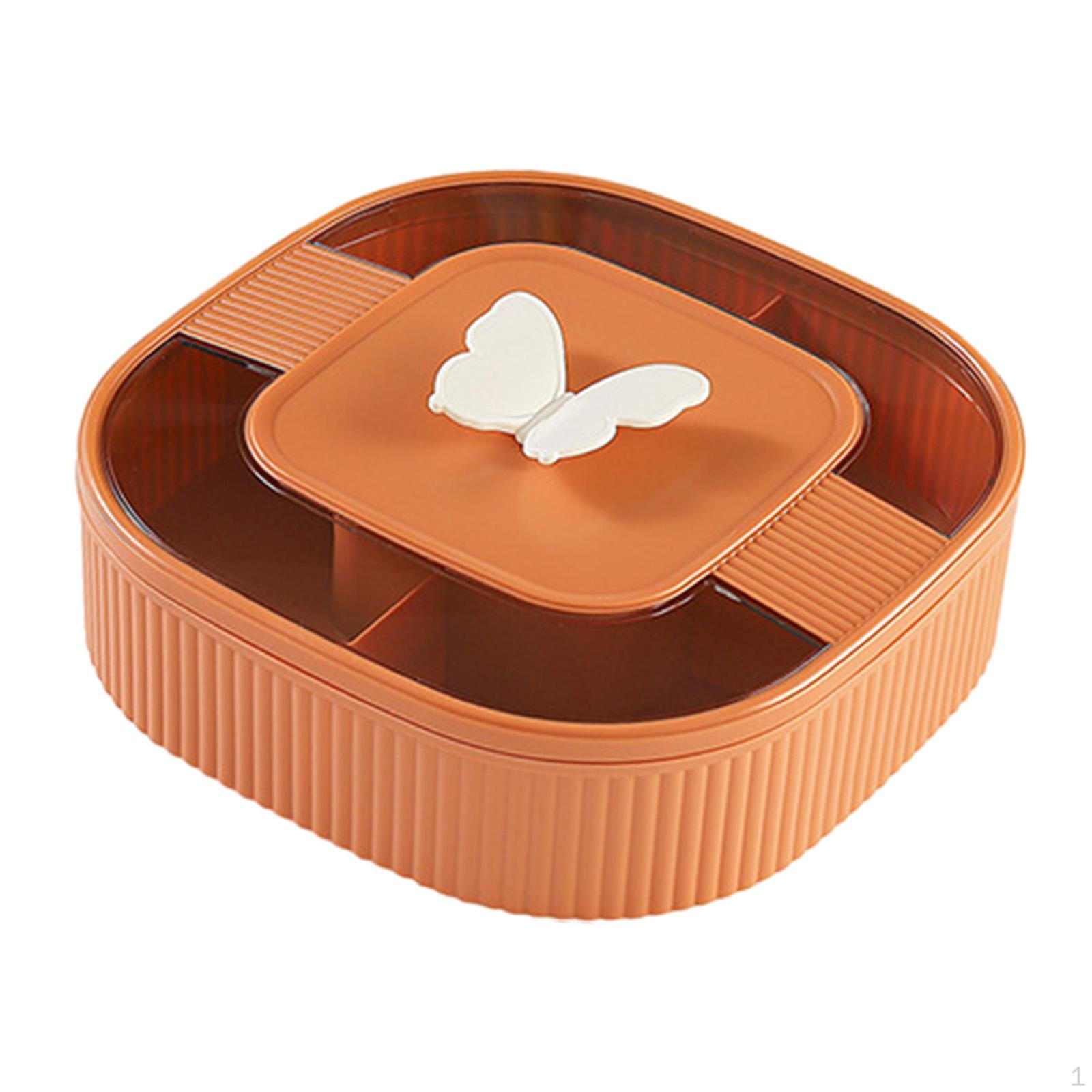 

Разделенный поднос для сервировки, контейнер для конфет и орехов, органайзер, миска, многоразовая посуда оранжевый