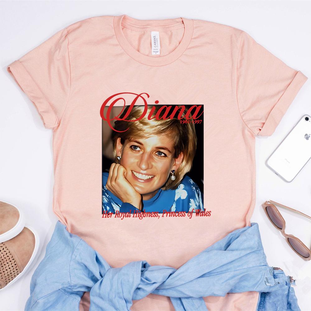 Vintage Princess Diana Tshirt Retro Streetwear Princess Shirts Aesthetic 80s 90s Shirt Fans Gift Tee Unisex Short Sleeves Tops