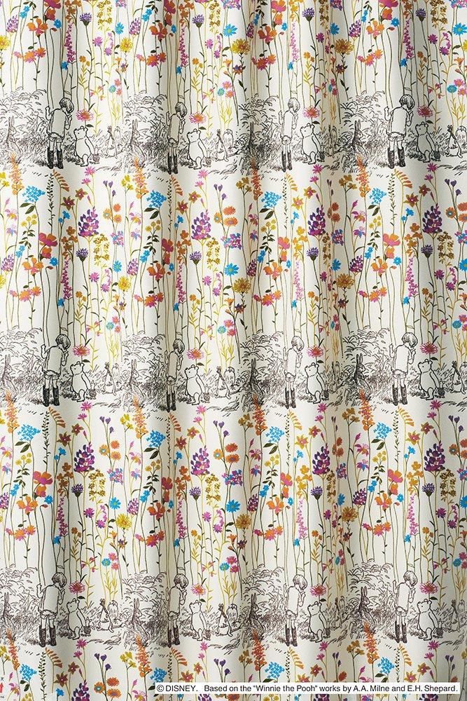 Suminoe Curtain Purple 100 X 178cm Disney Pooh Garden Place Washable 1 Piece M1107