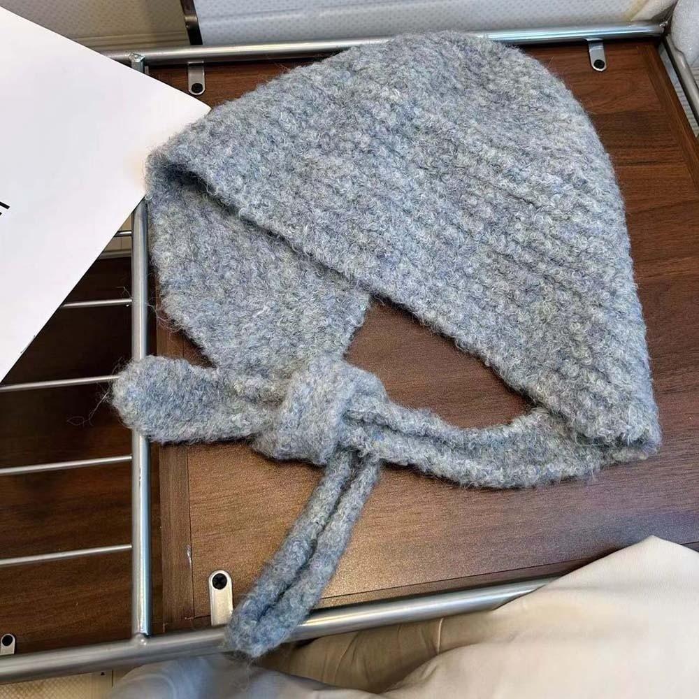 Soft Knitted Hooded Cap Double Side Winter Neckerchief Hat Fashion Neck Collar Beanies Cap  Outdoor