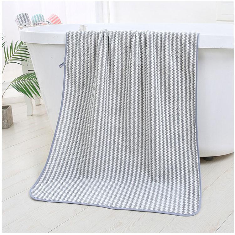 Color Bar Pineapple Grid Yang Corrugated Bath Towel Coral Fleece Absorbent Soft Bath Towel