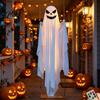 Gruselige Veranda-Dekorationen für Halloween Leuchtende hängende Geisterdekoration, Spukhaft groß auf einem beleuchteten Dekoration Ladenfenster Schwingend mit Hexenhut Vorderseite