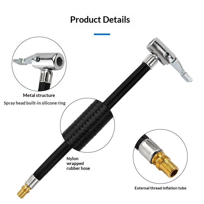 Flexible Car Tire Air Pump Hose Extension Tube Adapter With Secure Twist Fit for Precise Air Flow