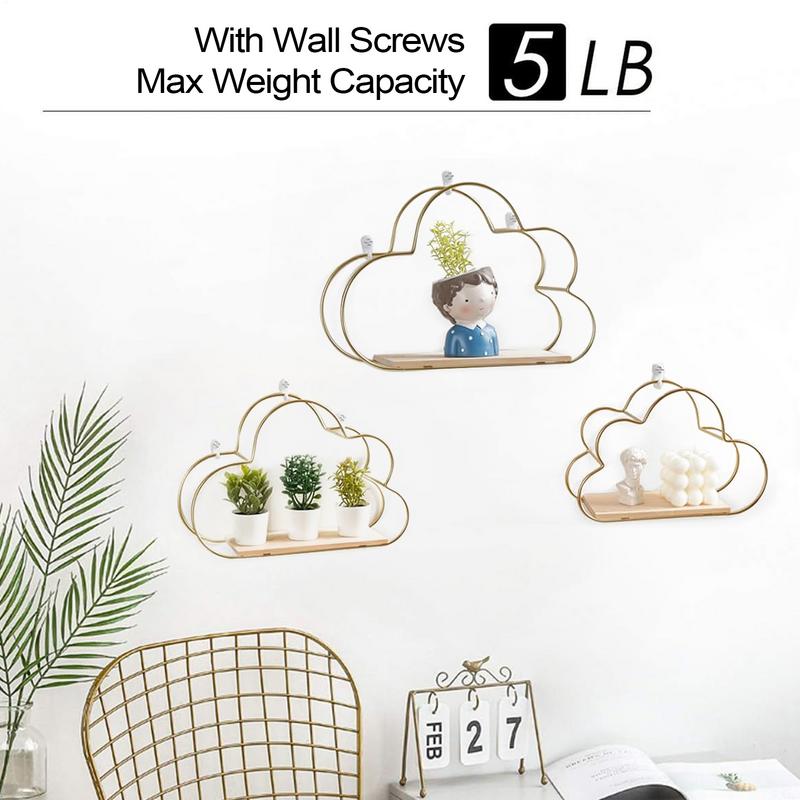 Floating Shelf Cloud Floating Shelves for Bedroom 3 Pieces Storage Organizer Modern Shelving Rack Home Decor for Living Room