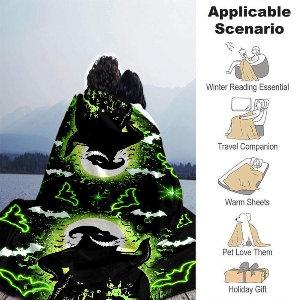 Halloween Night Silhouette Blanket Soft Throw Blanket For Home Bedroom Bed Sofa Travel Office Solid Christmas Blanket