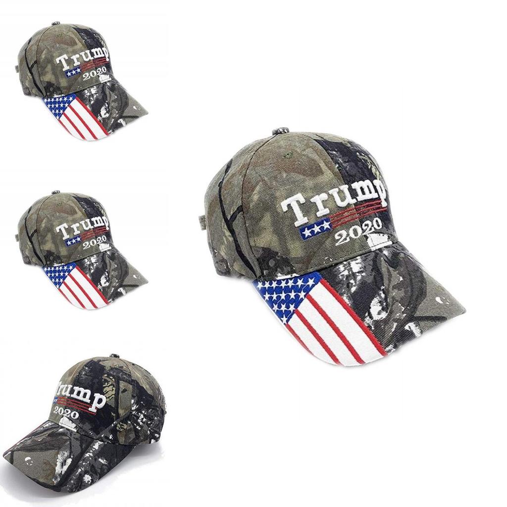 Camo Trump 2020 Hat Keep America Great Baseball Hat Embroidered Flag American