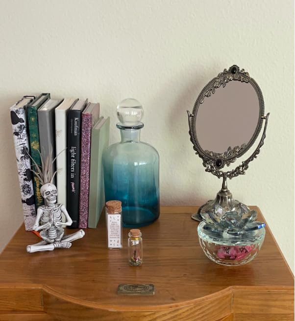 Feyarl Tabletop Makeup Tabletop Makeup Makeup Stand Elegant Rotating Cosmetic Western Style Makeup Retro Bronze Mirror, Mirror, Mirror, Mirror, Tools,