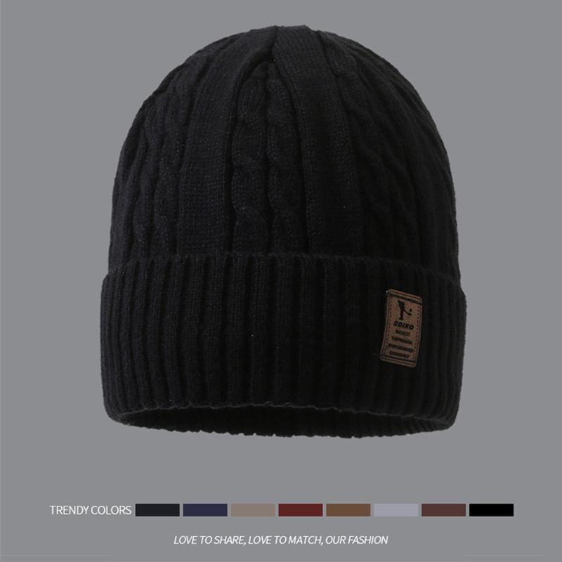 Wintermütze Samt Dicke Herren Strickmütze Warme Mütze Outdoor Ärmelkappe Skullies Beanies Ski Slouchy Cap