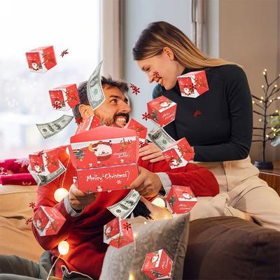 Christmas Exploding Pop Gift Box Cash Explosion Luxury Gift Box Surprise Jumping Box for Present Christmas Party Supplies