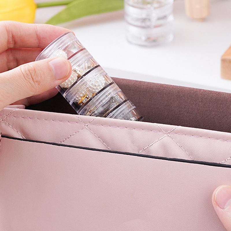 Five-Tier Mini Travel Jewelry Box For Women, Transparent Pill Organizer, Earring Storage Box For Girls;