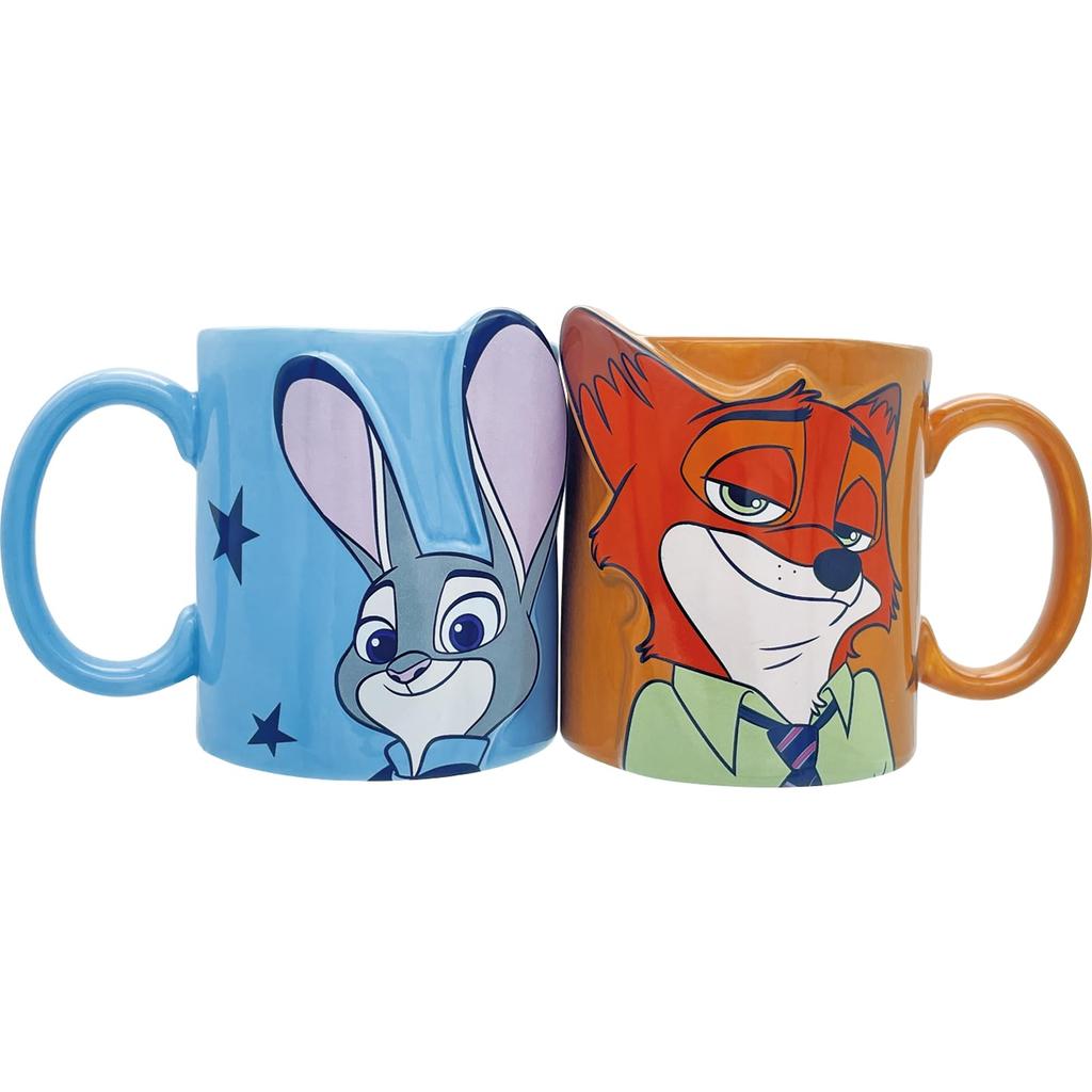 Disney Love Mugs Pair Nick and Judy diameter 8 x 9 cm 300 ml Kiss Pair Mug Tableware Goods Zootopia Goods Birthday Gift Blue Orange SAN4745 "Zootopia"