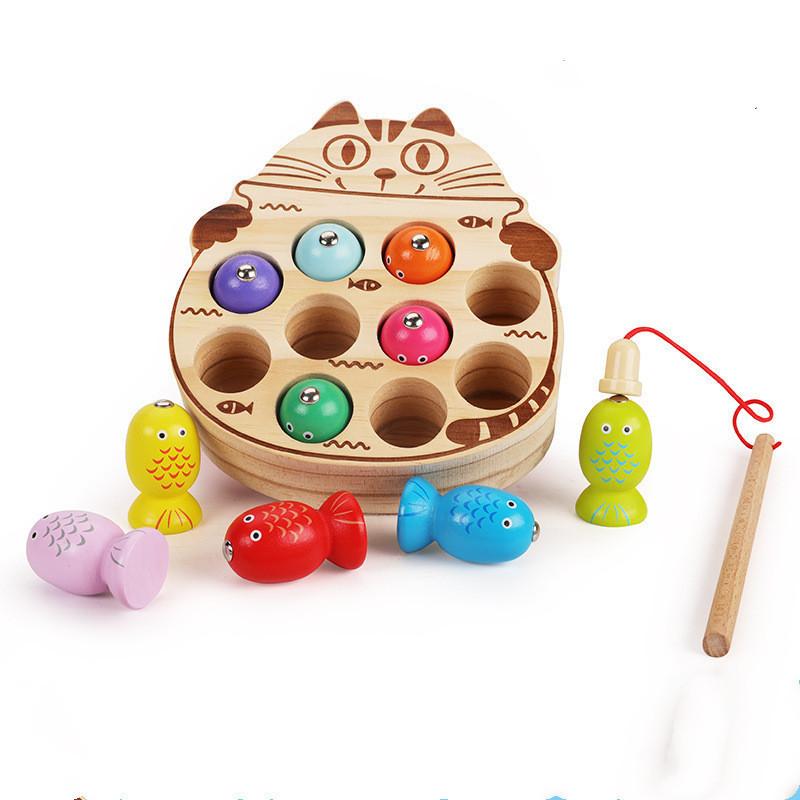 Wooden Childrens Magnetic Fish Catching Toy For Early Education And Focus Development
