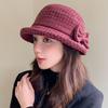 Fashion woolen thermal basin hat women's fashion versatile bucket hat outdoor autumn and winter elegance