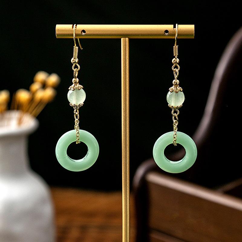 BLINGBAY Women's New Chinese Style Imitation Pearl Earrings Chinese Style Butterfly Drop-shaped Tassel Earrings Simple Hanfu Accessories Retro Jewelry
