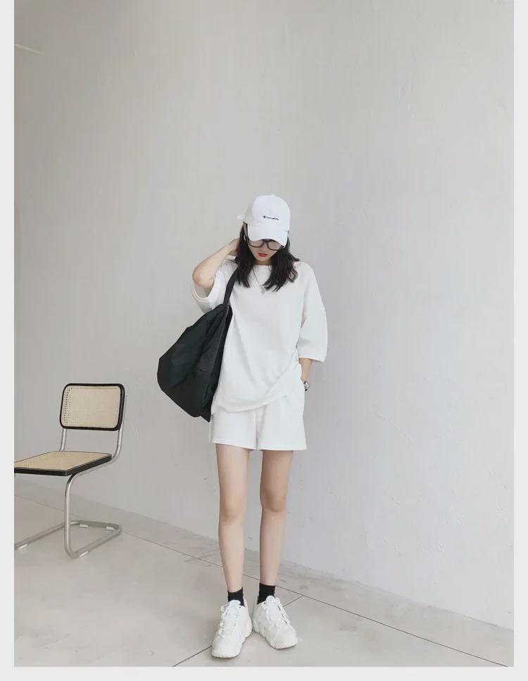 2025 Women's Fashion: Short-Sleeve T-Shirt & High-Waist Shorts Two-Piece Set