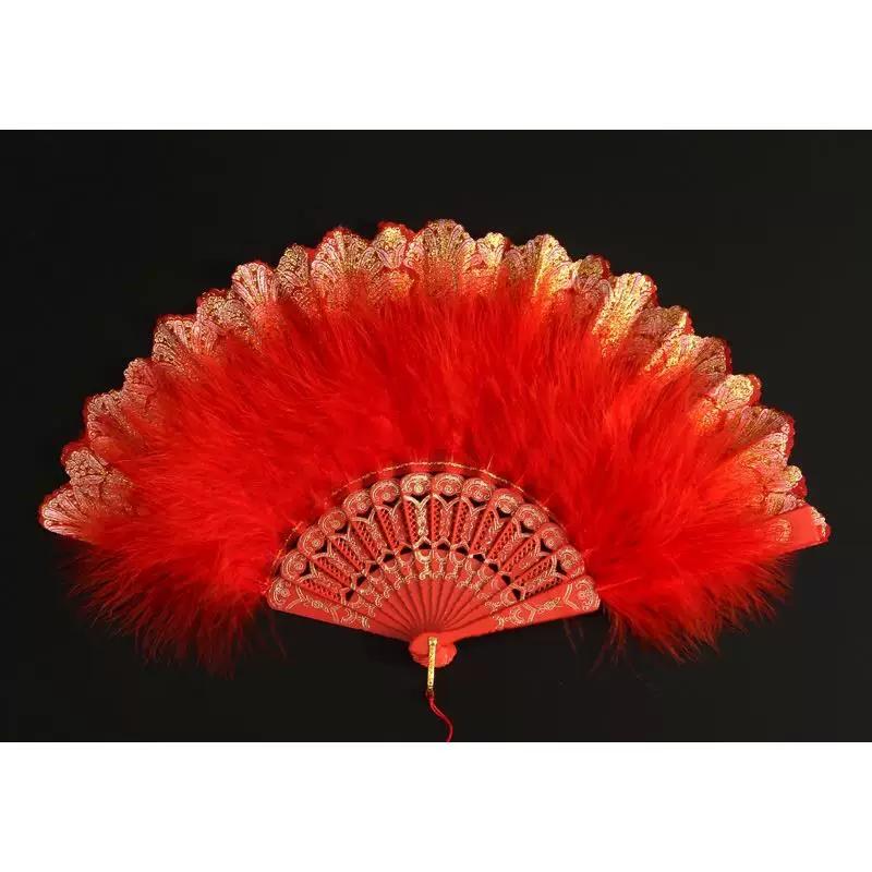 Japanese-Style Lolita Retro Black and White Lace Lolita Embossed Floral Folding Fan Tea Party Feather Fan