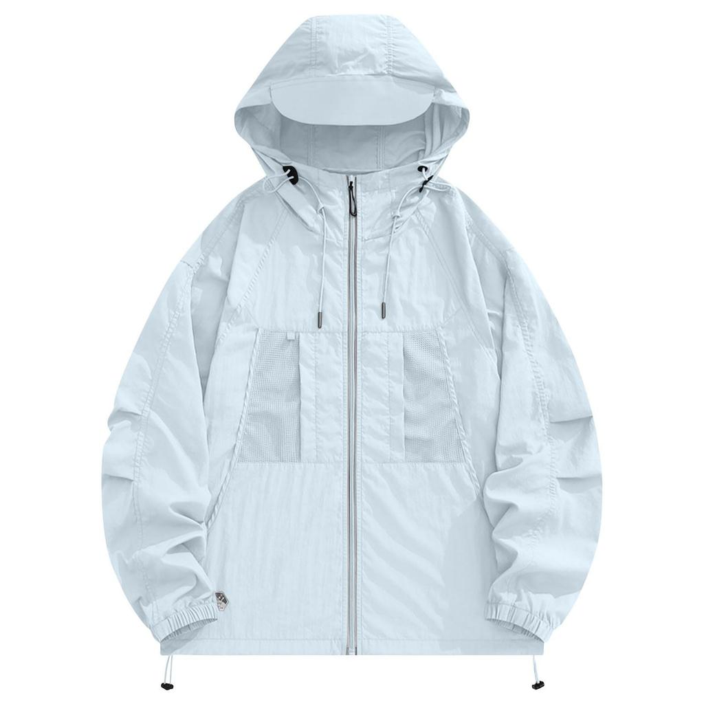Lightweight Hooded Jacket For Couples Fashion Sunscreen Full Zipper Breathable Comfy Hoodies Coat Outdoor Sport Outwear
