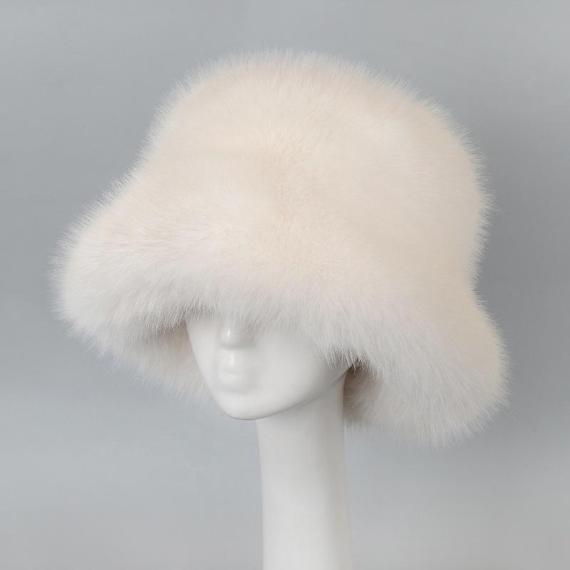 Stylish Faux Fox Fur Hat - Premium Women's Autumn/winter Fluffy Bucket Hat - High-end Plush Hat