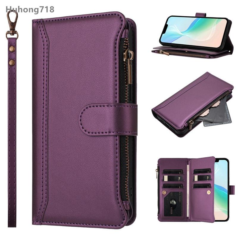 Zipper Leather Case For Iphone SE 2 3 4 2020 2022 2024 X XS XR 6 6S 7 8 Plus 11 12 Mini Pro Max Wallet Cover Casing