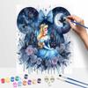 Cinderella Night Castle Disney Oil Painting Kit, Home Decor Handmade Gift for Princess Fans, Blue Fantasy Art Paint by Numbers Set