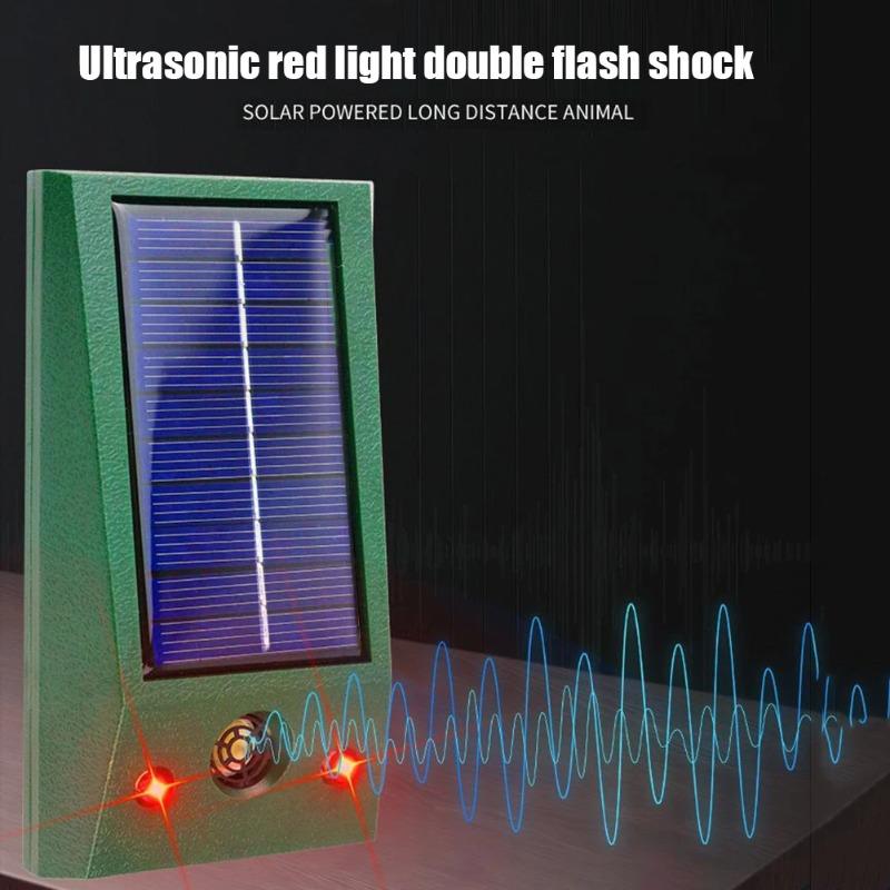 Solar Ultrasonic Pest Repeller Multifunctional Bird Scarer IP66 Waterproof Outdoor Garden Deterrent for Rat Dog Fox Squirrel