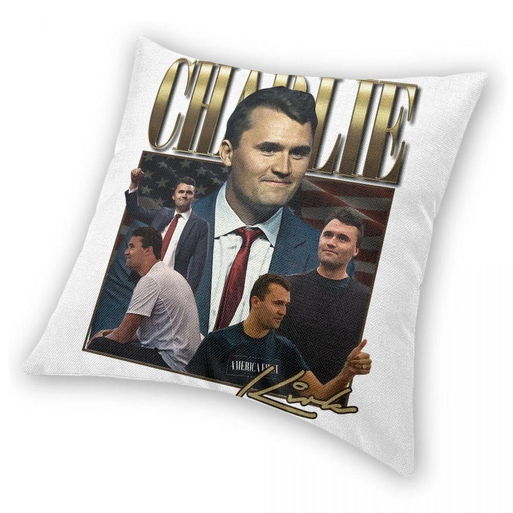 Charlie Kirk Pillowcase Soft Polyester Cushion Cover Decorations Pillow Case Cover Car Zipper 40*40Cm