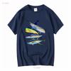 Guy Harvey AFTCO T-Shirt Herren Klein S Blau Angeln Marlin Strand lange oder kurze Ärmel vintage Gewaschen Unisex Dehnbar Mode