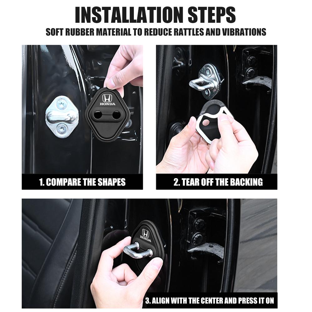 2/4pcs Silicone Car Door Lock Buckle Damping Protector Covers Accessories For Honda Civic Accord Fit Jazz Pilot CRV Odyssey City