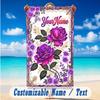 Floral Garden Theme Beach Towel Personalized Custom Name & Text Soft Quick Dry Beach Towel for Swimming Travel