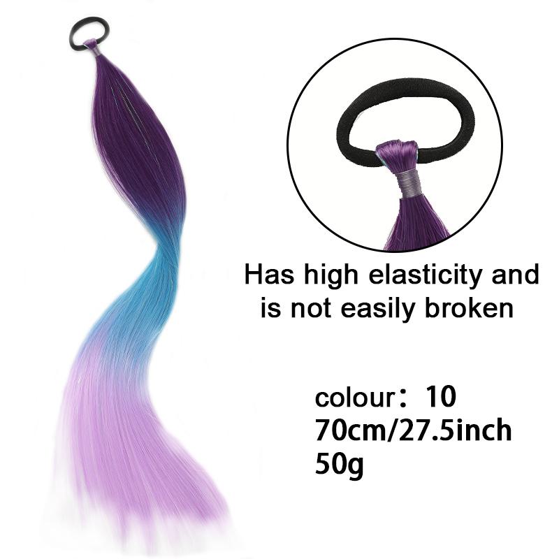 Long Straight Dyed Golden Ponytail Wig Synthetic Ponytail Wig Female Wig Shiny Heat-resistant Easy To Wear Party Use