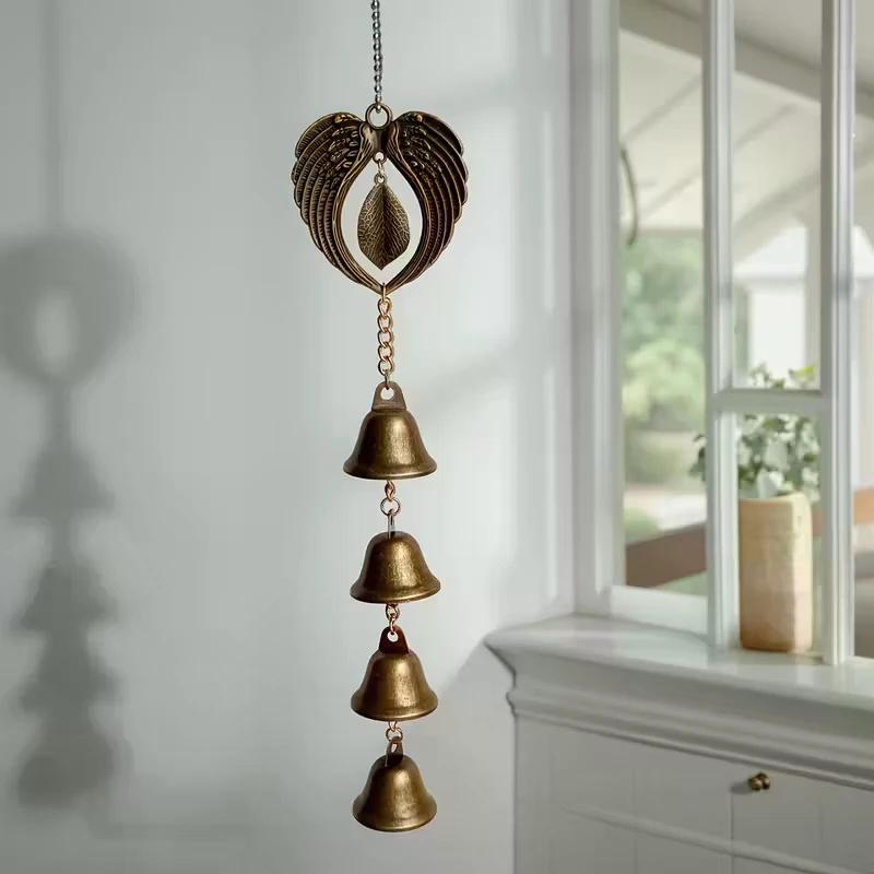 1 Piece Metal Wind Chime, Wrought Iron Hanging Ornament With Chain, Outdoor Garden Decoration, Home Decoration, Bell