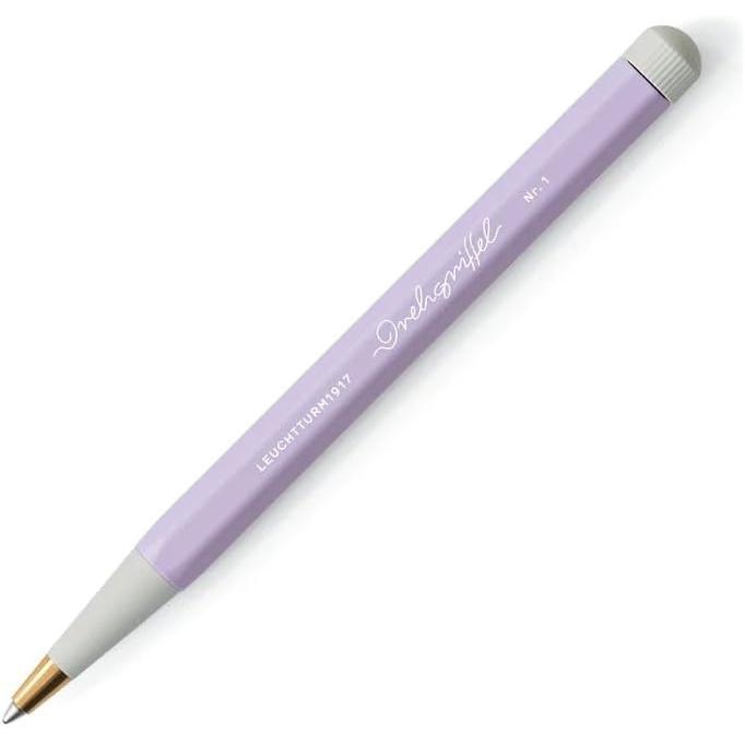 Leuchtturm Gel Ink Ballpoint Pen 0.5mm Drehgriffel Nr.1 Lilac 365530 Official Import Twist Mechanism Brass Tip Hexagonal Body Aluminum Low Center of