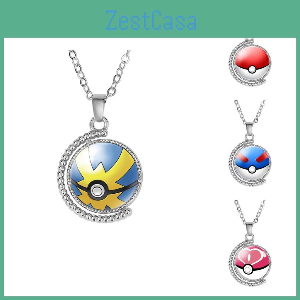 Adorable Pokemon Pokeball Necklace Cute Cartoon Character Jewelry Handmade