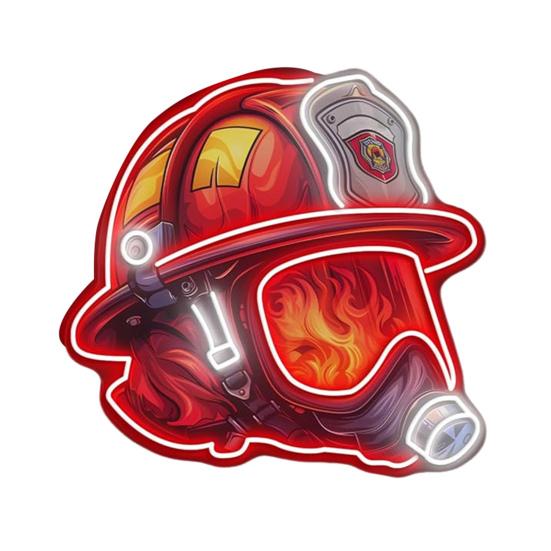 

Неоновая вывеска в виде пожарного шлема, светодиодная акриловая лампа-шлем с диммером и переключателем включения/выключения, питание от USB, настенное украшение «Герой-пожарный» B