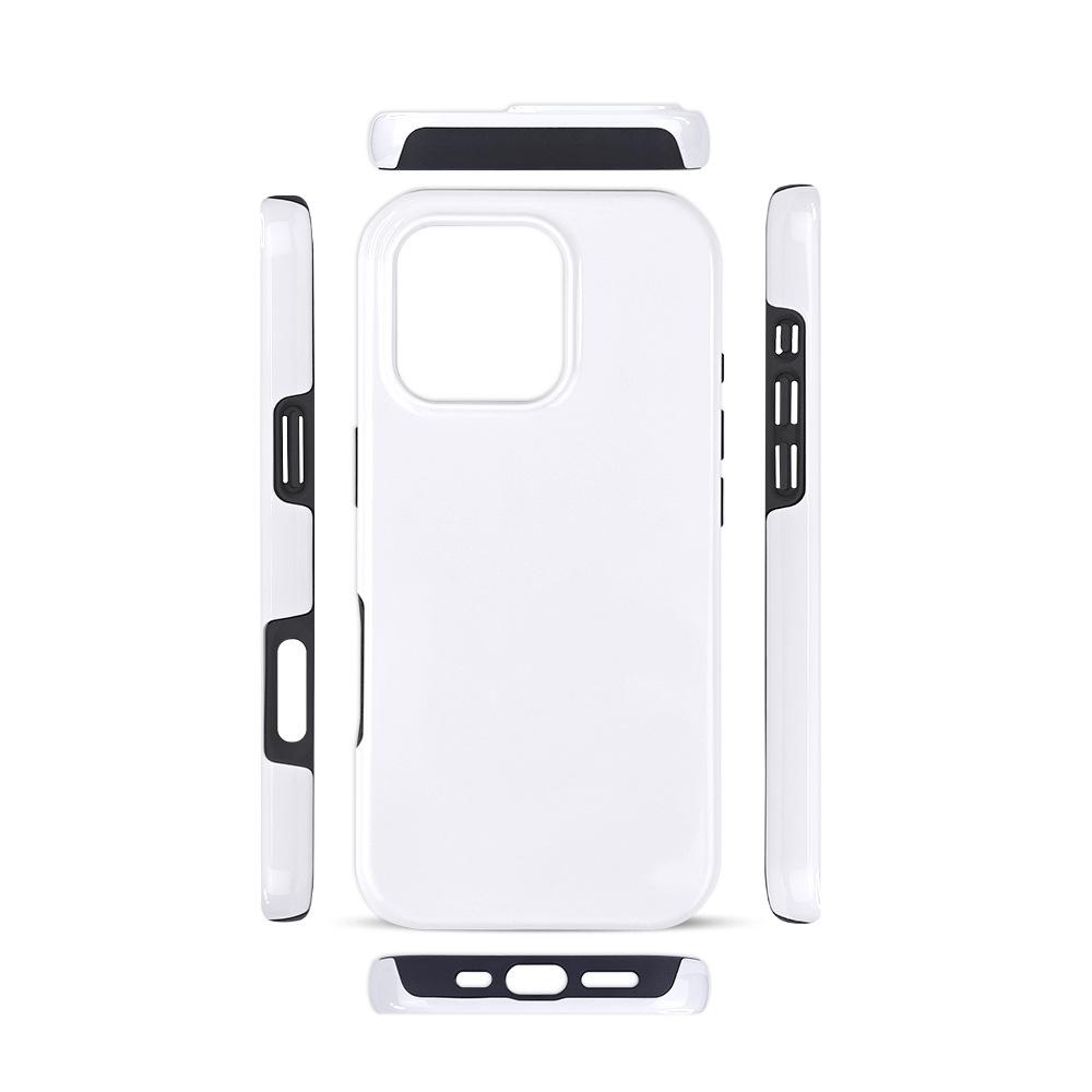 5Pcs/Pack For iPhone 16 Pro TPU+PC Case 3D Sublimation Blank Glossy Phone Cover