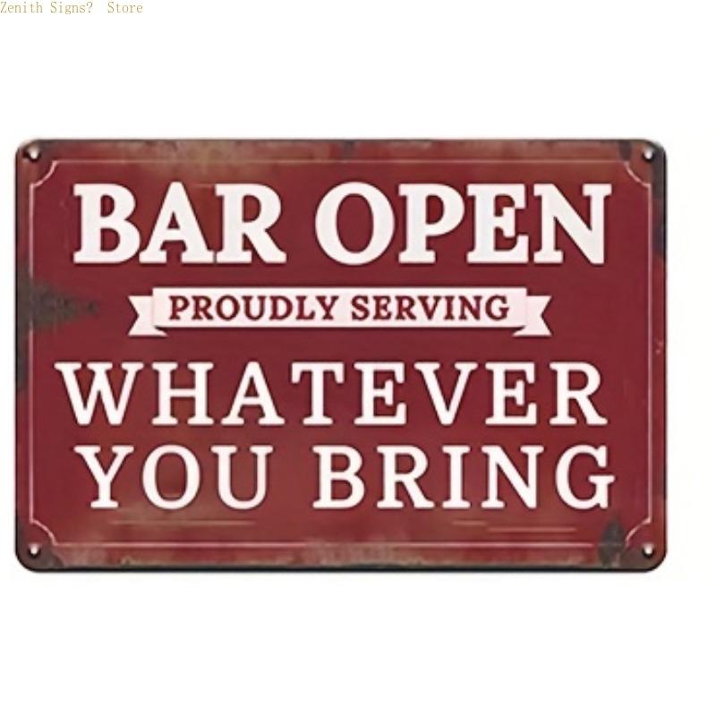 2D Flat Decorative Iron Metal Sign Featuring Vintage Pattern and Protective Coating for Various Settings