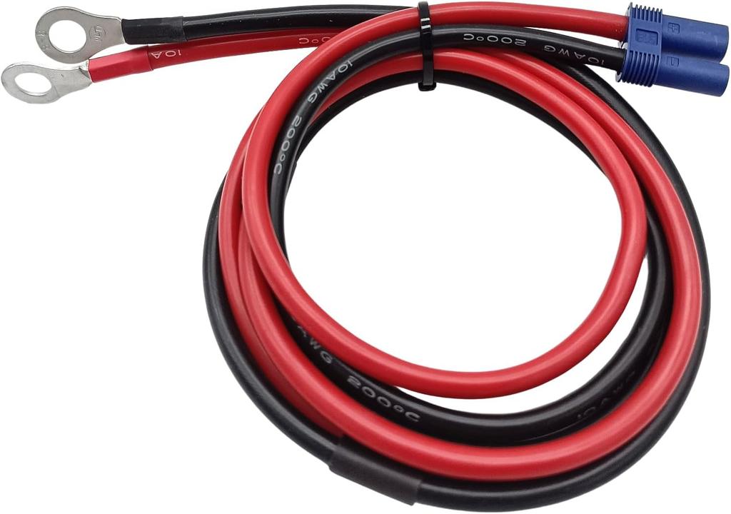 EC5 Female Connector with O-Ring Terminal and 100cm 10AWG Silicone Cable – Adapter for Lipo Batteries, ESC