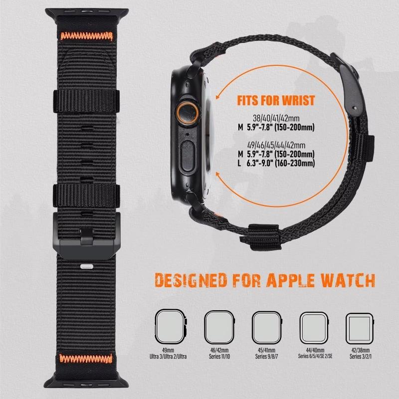 Sport Nylon Strap Band for Apple Watch Series 11/10 46mm 42mm Ultra 3/2/1 49mm 45mm 44mm 40mm 41mm 38mm For iWatch Series 9 8 7