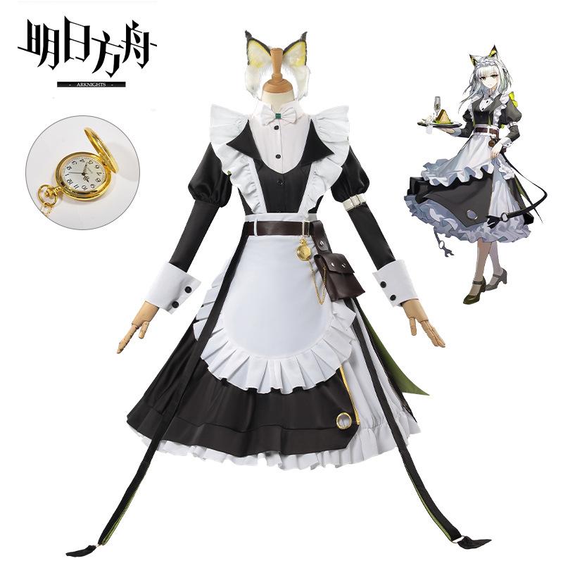 Arknights Kal'tsit AMa-10 Cosplay Costume Time Legacy Maid Outfit for Anime Game Women Halloween Comic-Con Party