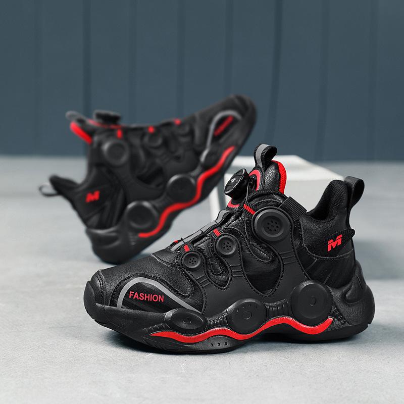 

Children s basketball shoes winter velvet warm large cotton shoes new boys button sneakers friction sound running shoes 39 inner length/249