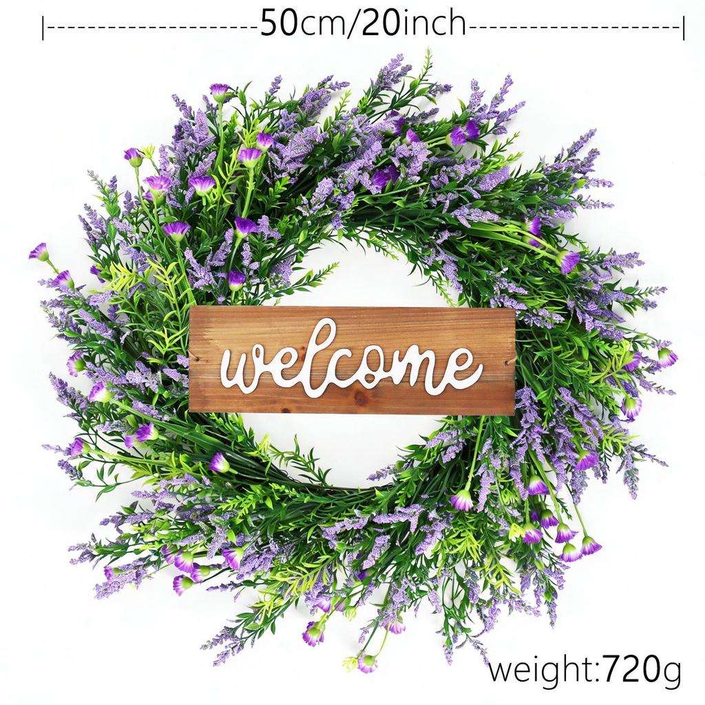 Kai Jin Lavender Letter Wreath for Indoor/Outdoor Door Decoration