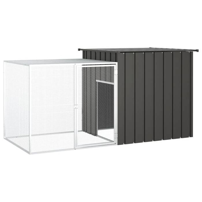 3155527 vidaXL Hutch Anthracite 200x91x100 Cm Galvanized Steel