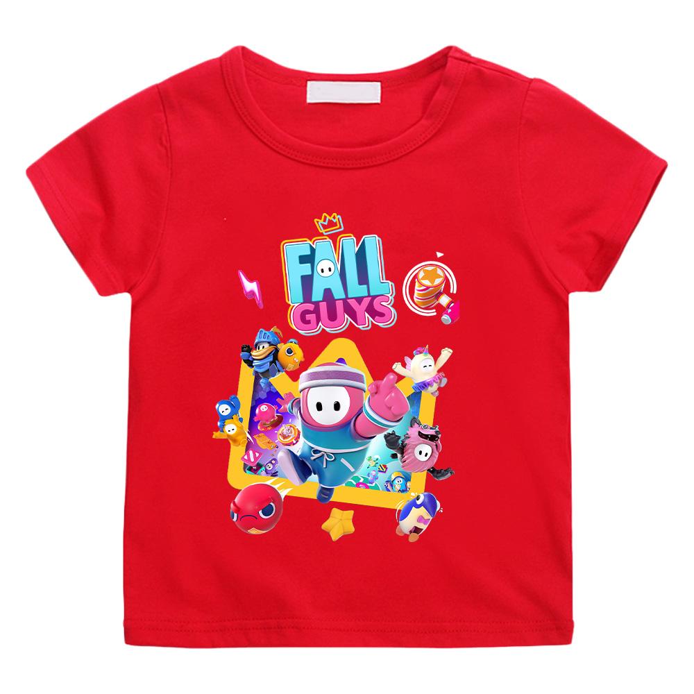 Small Animal Cartoon Anime Printed Cotton Tshirt Fun Game Childrens Short Sleeved Top Suitable for Summer Wearing