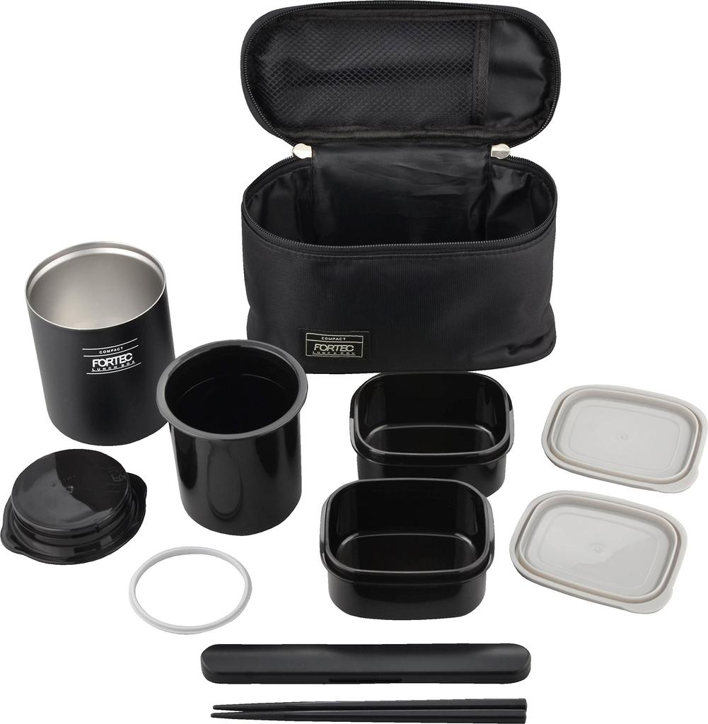 Wahei Freiz Lunch Box Rýžová příloha Fortec Lunch 640 ml Černé tenké termo pouzdro Včetně FLR-8161