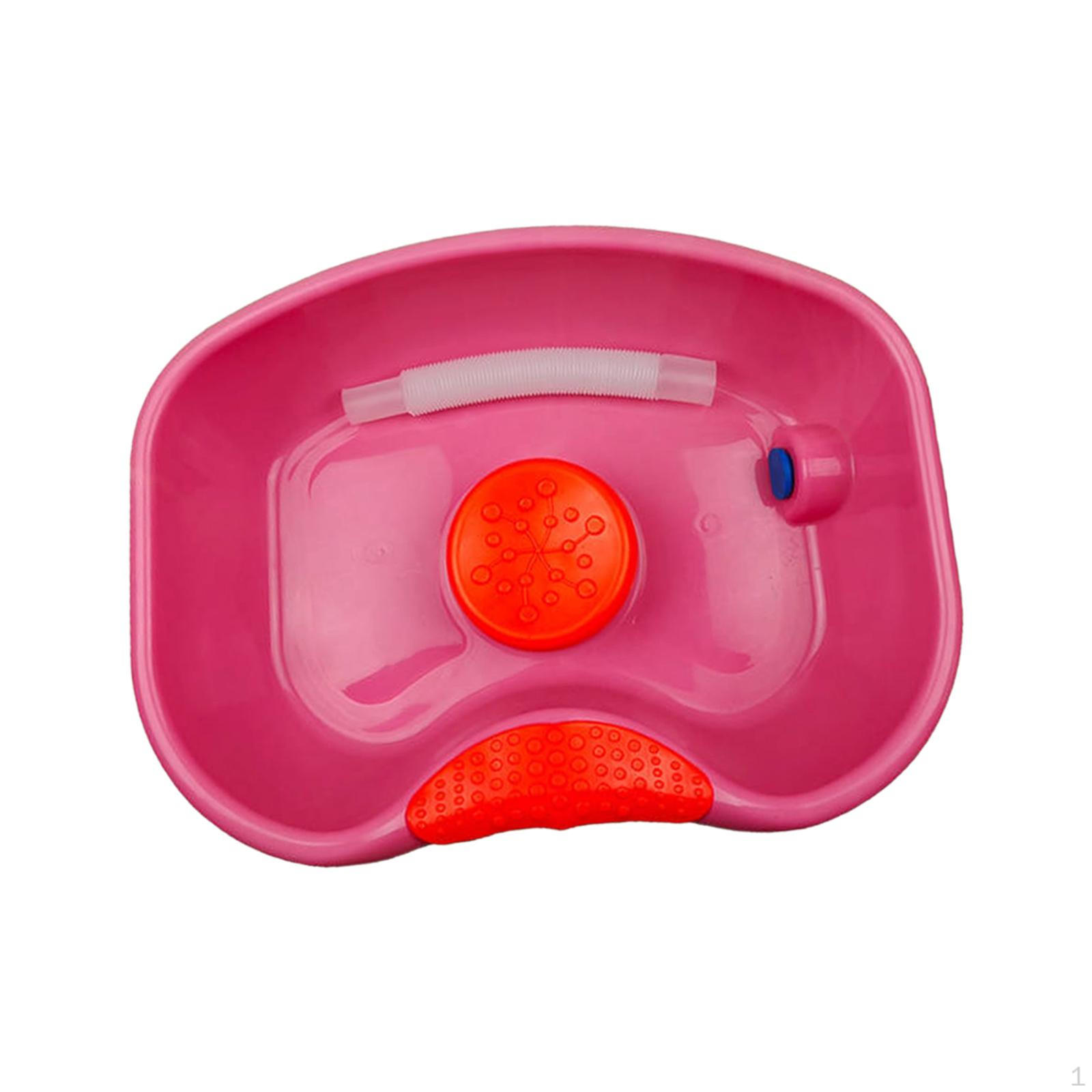 

Ванна для миття волосся з шампунем біля ліжка, портативна з шлангом 1,5 м для миття волосся для вітальні рожевий