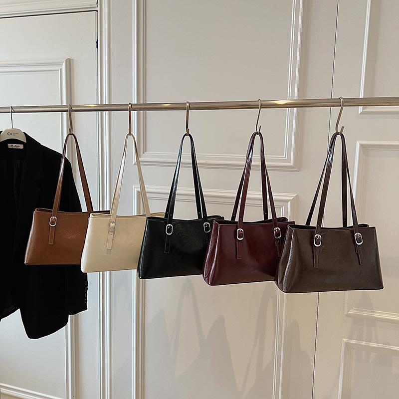 Retro large-capacity shoulder tote bag women's autumn new niche design hand-held underarm bag trendy women's bag